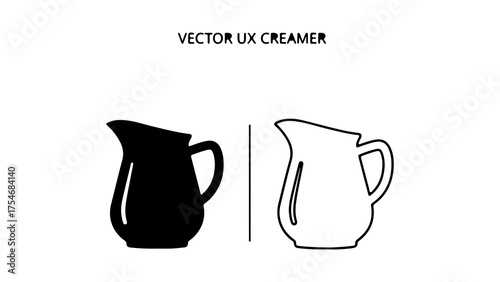 Creamer pitcher set with transparent background