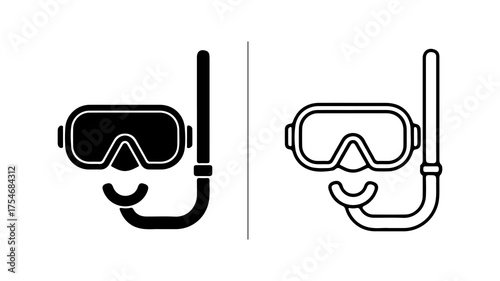 Snorkel mask and tube with transparent background