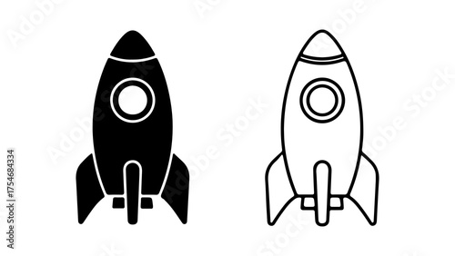 Rocket ship icon with transparent background