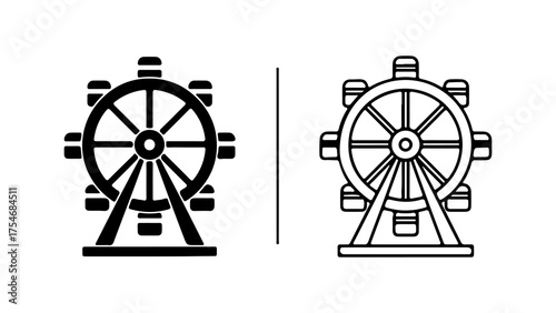 Ferris wheel icons with transparent background