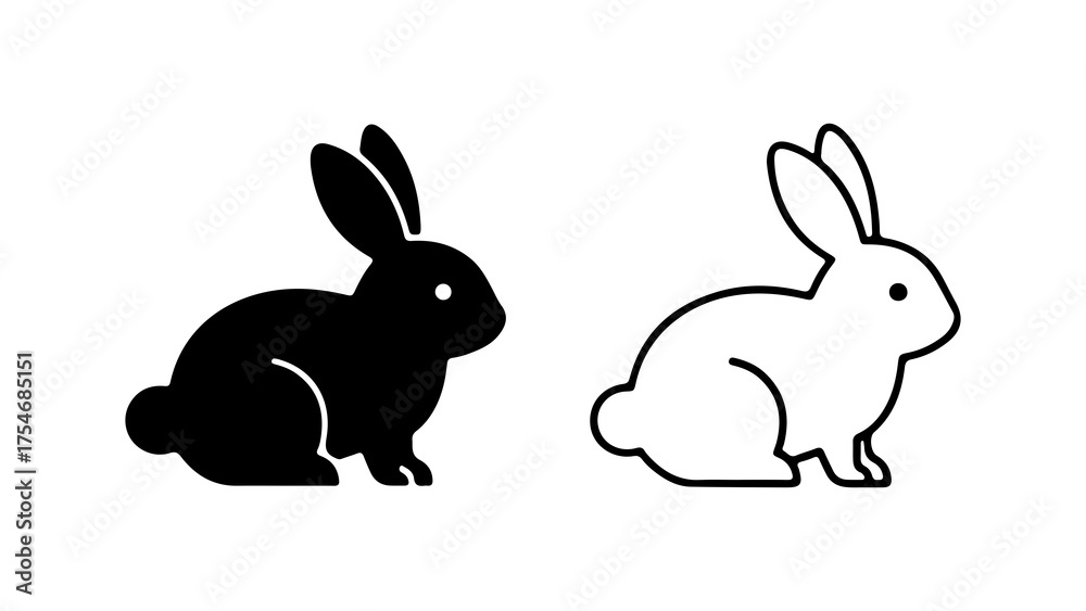 Obraz premium Rabbit icons with transparent background