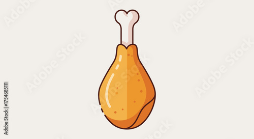 Delicious Golden Brown Fried Chicken Drumstick Isolated.