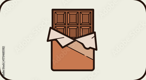 Delicious Milk Chocolate Bar Unwrapped Ready to Eat.