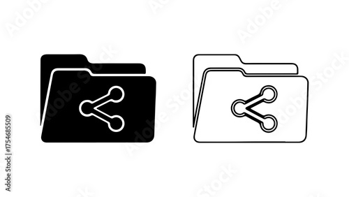 Folder sharing icon with transparent background