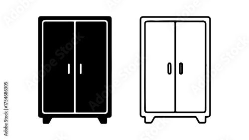 Wardrobe icon set with transparent background