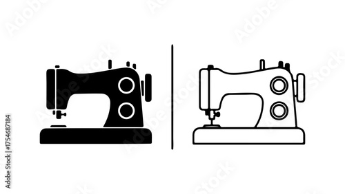 Sewing machine icon with transparent background