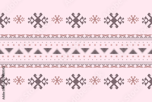 Ethnic Aztec abstract geometric oriental traditional embroidery seamless pattern. Native geometry decorative design for fabric, clothing, border decor, interior, wallpaper, background, texture, print
