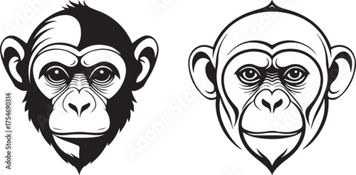 Stylish monkey face t-shirt design