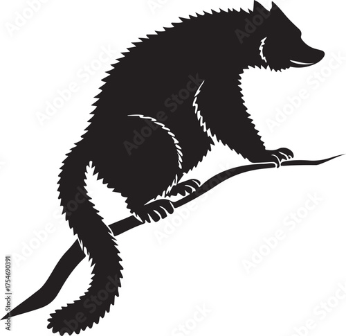silhouette of a tiny monkey