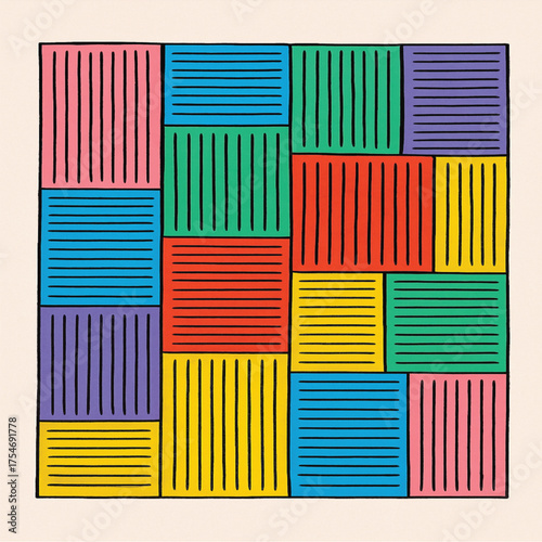 colorful line patters for art therapy