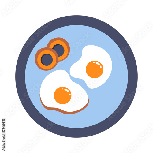 Enjoy a delightful and playful breakfast with sunny-side up eggs and crispy onion rings, perfect for your morning cravings and culinary projects!