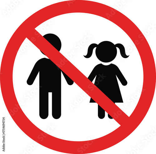 No children allowed symbol vector graphic scalable eps icon for prohibited areas