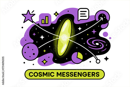 Cosmic Neutrino Connection. The role of neutrinos in astrophysics. Abstract glowing cosmic neutrino map