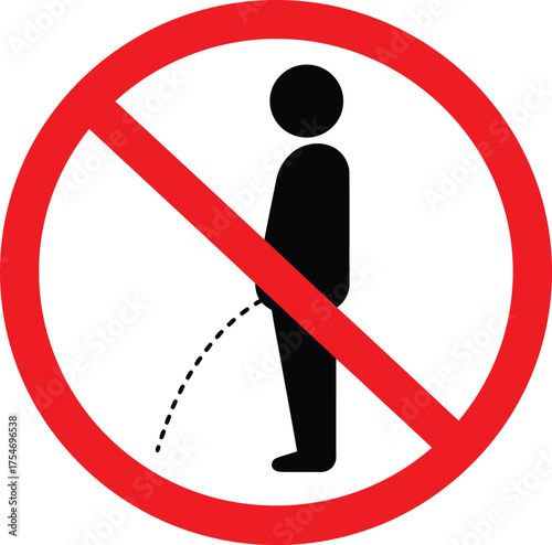 No urinating sign vector graphic for prohibition and warning zones