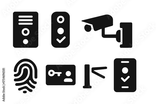 Visitor Management Icons. Visitor Management. Filled icon set of Visitor Management: intercom, doorbell,