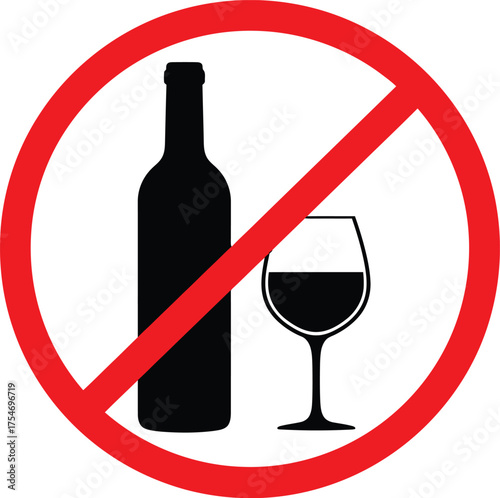 No alcohol sign vector illustration eps scalable prohibition icon forbidden drink beverage
