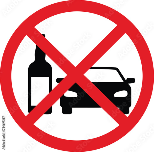 Scalable vector prohibition sign no drinking and driving icon illustration eps