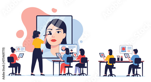 Online makeup artist training for aspiring professionals learning new skills.