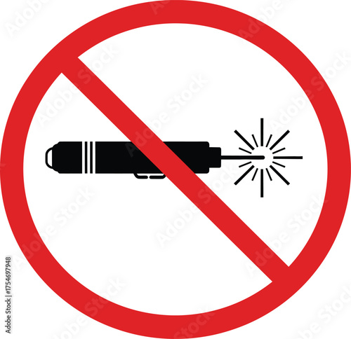 Prohibition sign vector illustration scalable eps icon no laser pointer device symbol