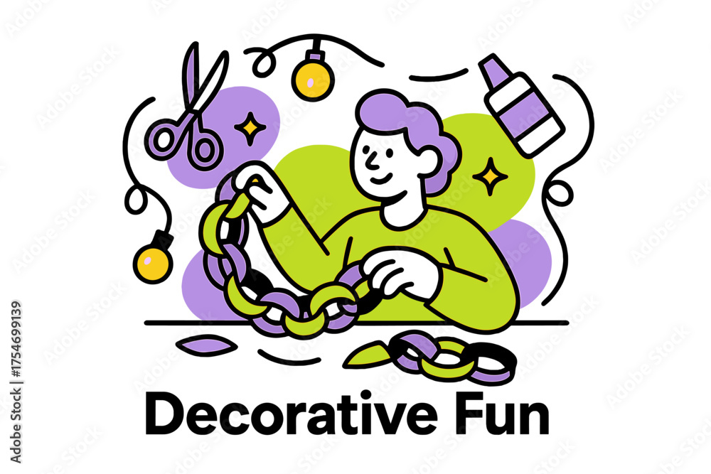 Obraz premium Holiday Crafting Magic. DIY craft ideas for holiday decorations. Abstract glowing scene of character making