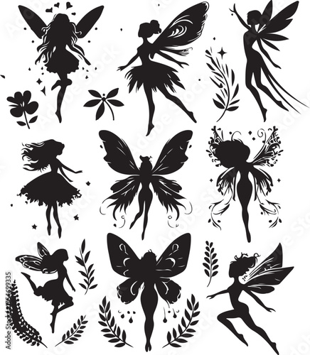 Magical fairies in the cartoon style.