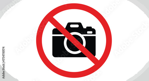 Vector illustration of no photography allowed symbol scalable eps icon for graphic design