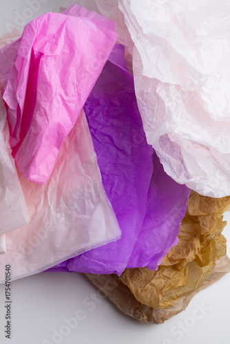 Wallpaper Mural Stack of colored tissue paper on a light background. Concept for decor, floristry, and packaging.
 Torontodigital.ca