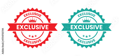 Exclusive badge circle logo template. Suitable for business, promotion, information and product label. Exclusive logo, label, sign, badge, symbol, banner, line, flat vector, isolated illustration.