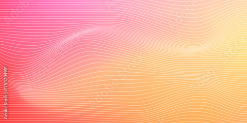 Bright and smooth gradient background blending pink, orange, and yellow hues. Modern line wave. Modern Trendy design in Vector Illustration