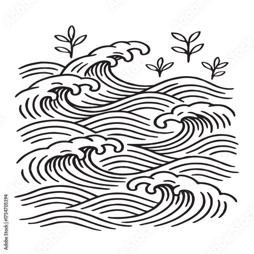 Wave line for art therapy