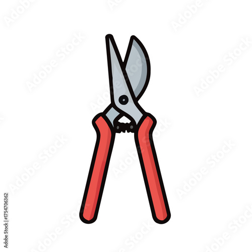 Red Handled Garden Clippers Sharp Blades for Trimming Plants and Bushes