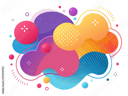 Dynamic abstract fluid shapes in vibrant colors for modern designs, creating a visually engaging and eye catching element for various projects