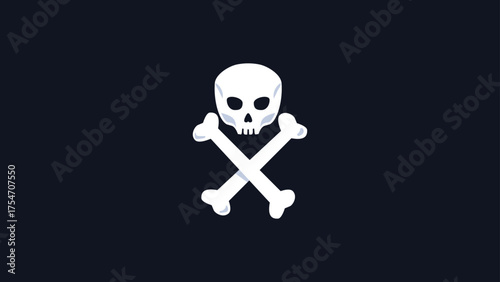 white skull on black color. Skull vector art with minimalist shadow,  Vector art for poster, background, wallpaper, and etc.