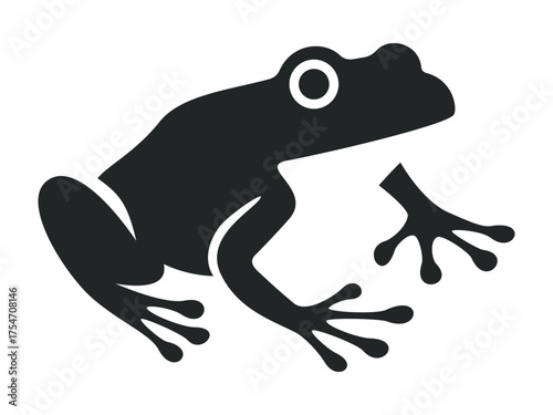Black frog silhouette icon vector illustration. Clipart image isolated on background.