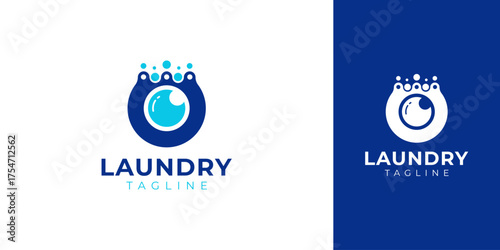Laundry Logo with Creative Concept Idea Vector Design