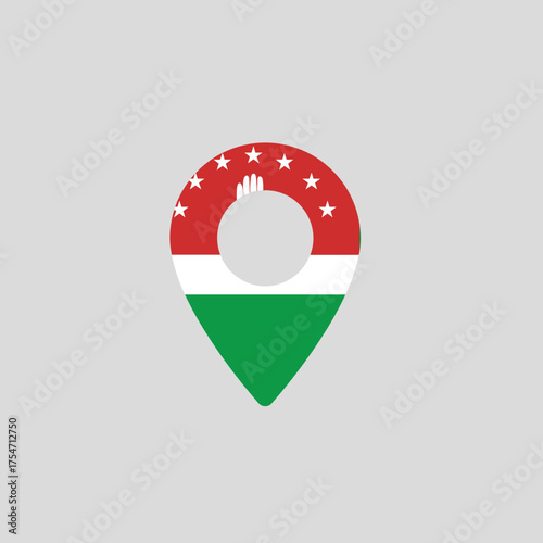 Abkhazia Flag Location Pin Marker Vector