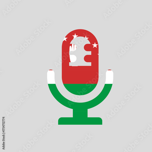 Abkhazia Flag Microphone Symbol Vector
