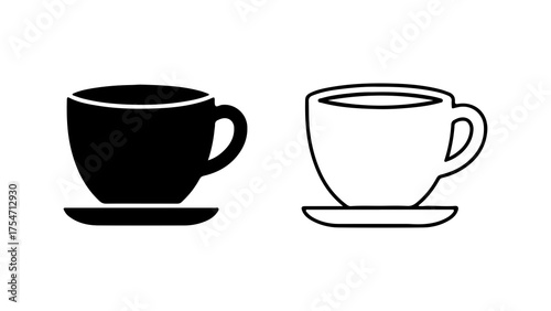 Coffee cups with saucer with transparent background