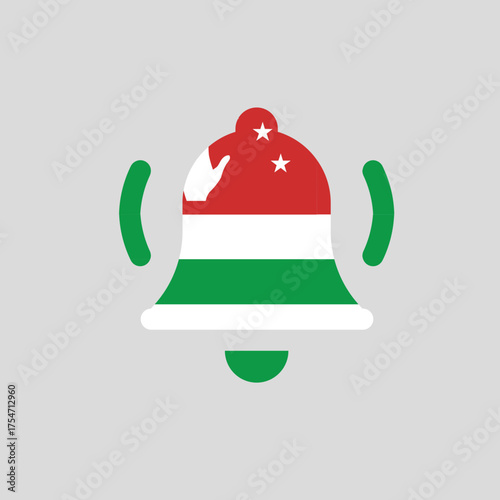 Alarm Bell Icon Styled with Abkhazia Flag Colors