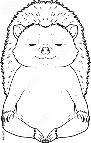 Hedgehog Yoga Fitness Meditation Animal Vector Graphic Art Illustration