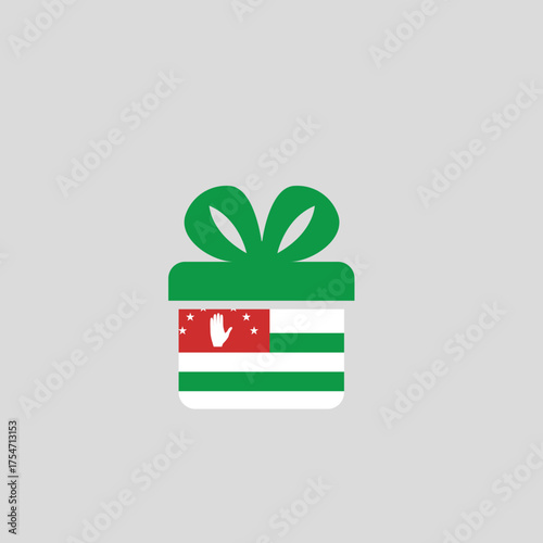 Gift Box Wrapped in Abkhazia Flag Design