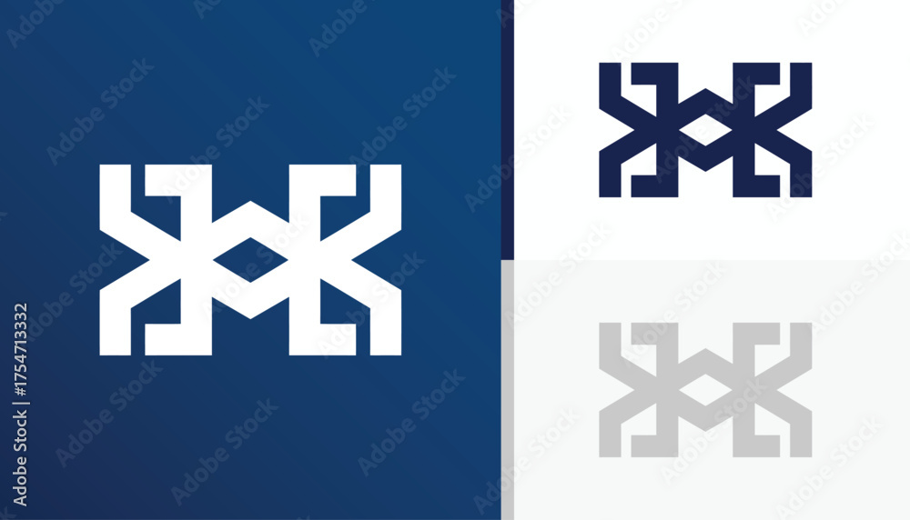 Obraz premium Geometric Letter H Logo, Modern Abstract Symbol for Technology and Business Brand