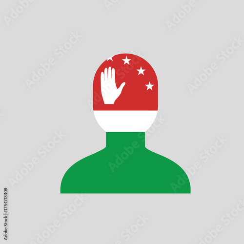 Human Avatar Icon Decorated with Abkhazia Flag