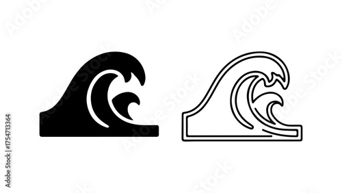 Ocean wave icon with transparent background