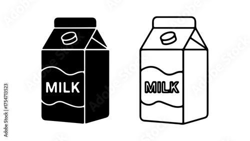 Milk carton outline with transparent background