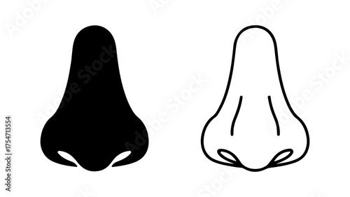 Human nose outline with transparent background