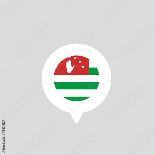 Pin Location Icon Carrying Abkhazia Flag Print