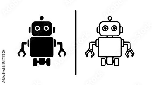 Robot icon set with transparent background
