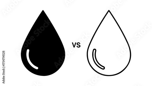 Water droplets comparison with transparent background