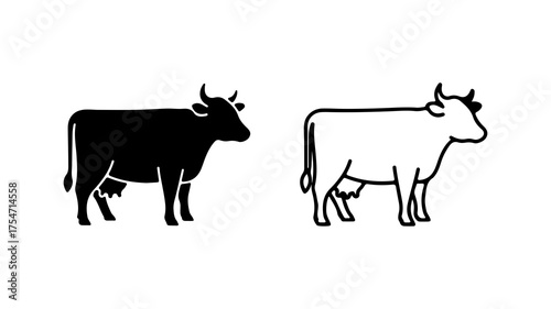 Cow icons with transparent background